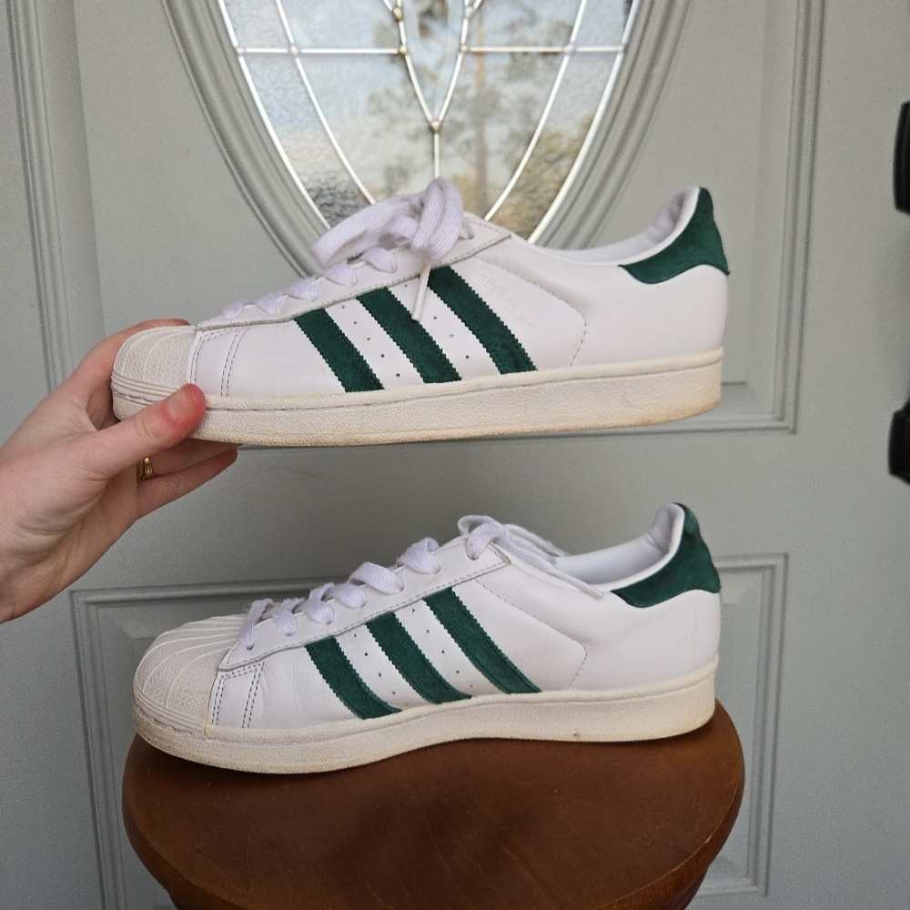 Adidas Men's Superstar Shoe White & Green - Picture 5 of 8